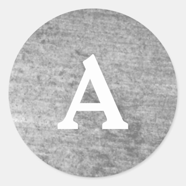 Adesivo Redondo Selo de Envelope Monograma Personalizado Branco e  (Frente)