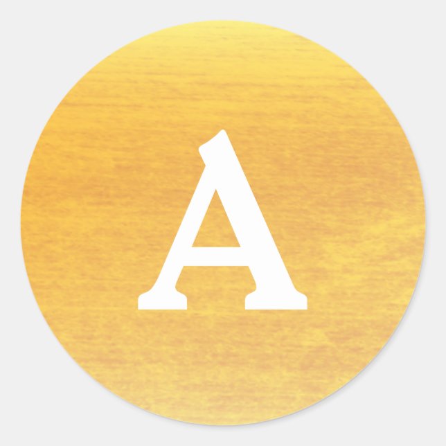 Adesivo Redondo Selo de envelope monograma personalizado Dourado e (Frente)