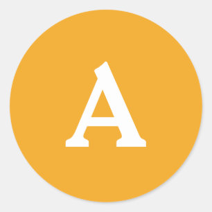 Adesivo Redondo Selo de Envelope Monograma Personalizado Laranja e