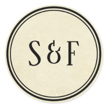 Selo de envelope monograma vintage