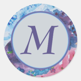 Adesivo Redondo Selo de Envelope na moda Monograma