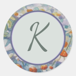 Adesivo Redondo Selo de Envelope na moda Monograma