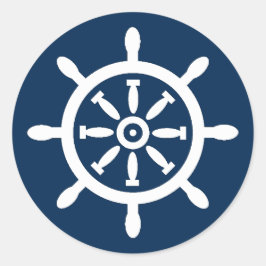 Adesivo Redondo Selo de Envelope Náutico Roda de Navio