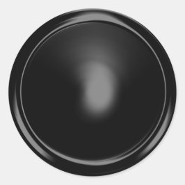 Adesivo Redondo Selo de Envelope Negro brilhante