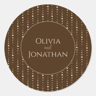 Adesivo Redondo Selo de Envelope Ornado de Bronze Elegante e Sofis