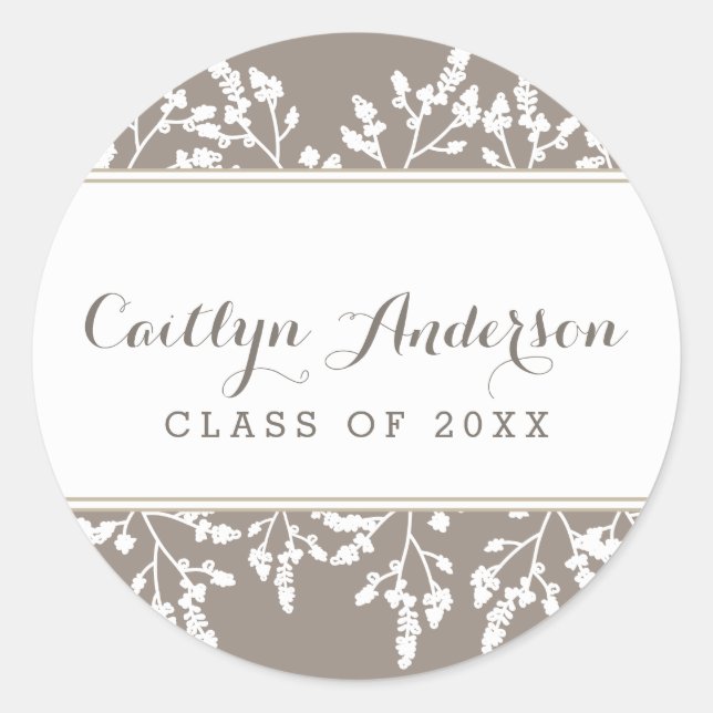 Adesivo Redondo Selo de Envelope Personalizado de Formando Chic Fl (Frente)