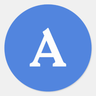 Adesivo Redondo Selo de Envelope Personalizado de Monograma Azul e