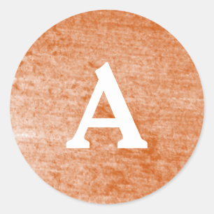 Adesivo Redondo Selo de Envelope Personalizado de Monograma Vermel