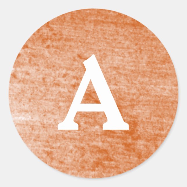 Adesivo Redondo Selo de Envelope Personalizado de Monograma Vermel (Frente)