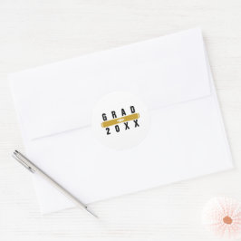 Adesivo Redondo Selo de Envelope Preto e Dourado para Diploma de G