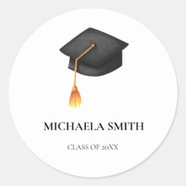 Adesivo Redondo Selo de Envelope Preto Simples