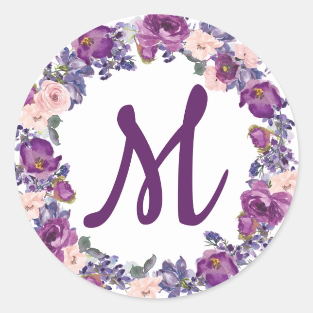 Adesivo Redondo Selo de Envelope Púrpura e Pinta Escamoteada (Frente)