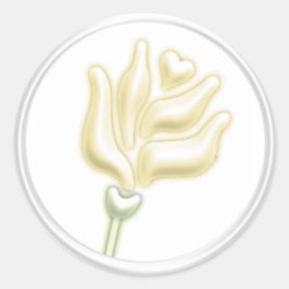 Adesivo Redondo Selo de Envelope Rosa Amarelo