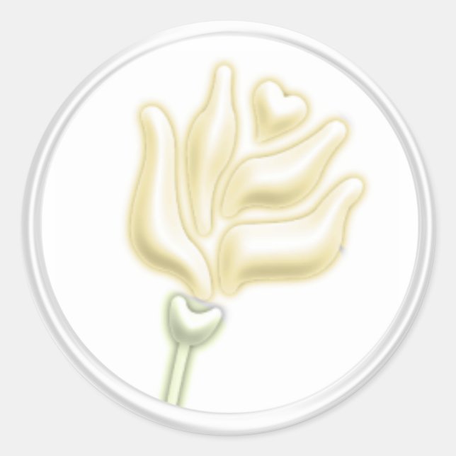 Adesivo Redondo Selo de Envelope Rosa Amarelo (Frente)