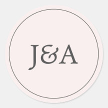 Selo de Envelope Rosa Escamoteado Simples Monogram