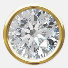 Adesivo Redondo Selo de Envelope Shiny Diamond Dourado