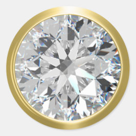 Adesivo Redondo Selo de Envelope Shiny Diamond Dourado