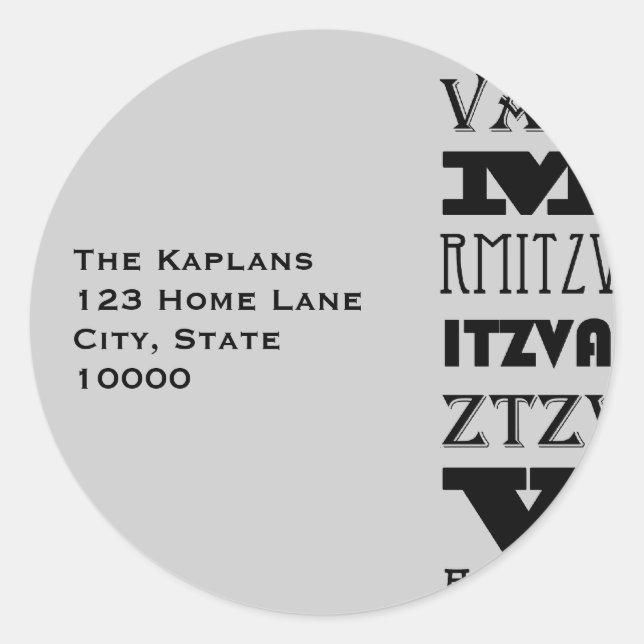 Adesivo Redondo Selo de Envelope Silver legal Mitzvah Silver (Frente)