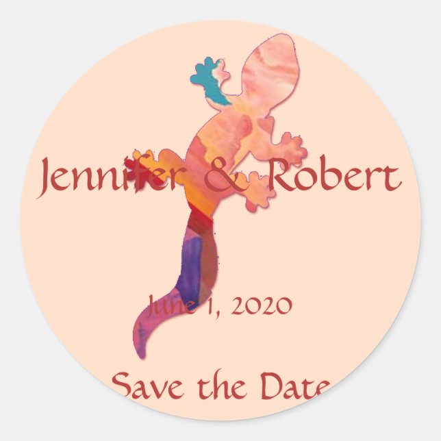 Adesivo Redondo Selo de Envelope Sunset Lizard Sudoeste (Frente)