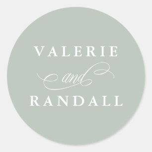 Adesivo Redondo Selo de Envelope Verde Elegante