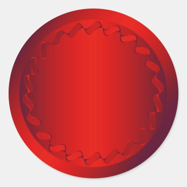 Adesivo Redondo Selo de Envelope Vermelho (Frente)