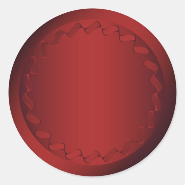 Adesivo Redondo Selo de Envelope Vermelho (Frente)