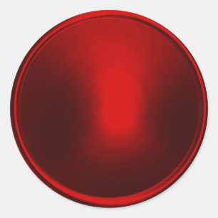 Adesivo Redondo Selo de Envelope Vermelho brilhante