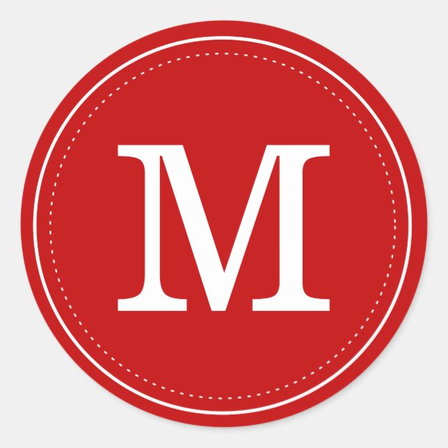 Adesivo Redondo Selo de Envelope Vermelho Clássico (Frente)