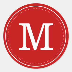 Adesivo Redondo Selo de Envelope Vermelho Clássico