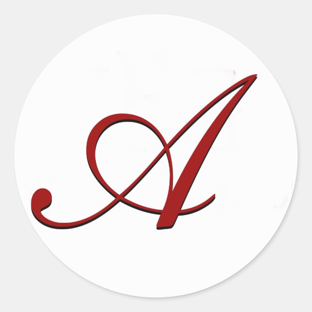 Adesivo Redondo Selo de Envelope Vermelho com Monograma (Frente)