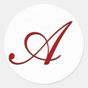 Adesivo Redondo Selo de Envelope Vermelho com Monograma