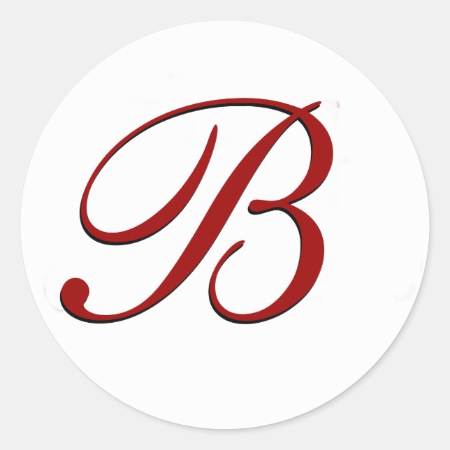 Adesivo Redondo Selo de Envelope Vermelho com Monograma (Frente)