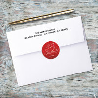 Selo de Envelope Vermelho com Rótulo de Formatura