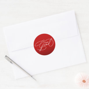 Adesivo Redondo Selo de Envelope Vermelho Escarlate de Formatura e