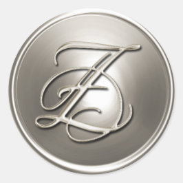 Adesivo Redondo Selo de Envelope Z Silver Monograma