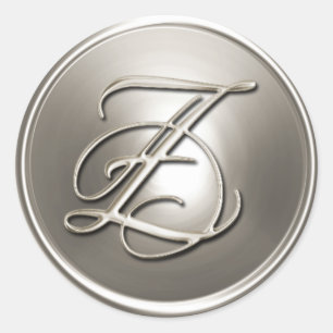 Adesivo Redondo Selo de Envelope Z Silver Monograma