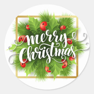Adesivo Redondo Selo de Envelopes Feliz Natal