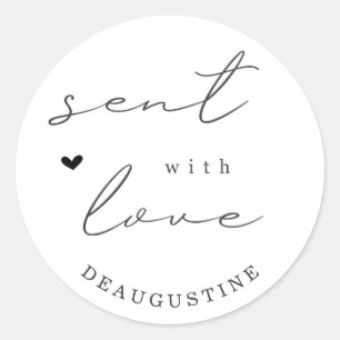 Adesivo Redondo Selo de Envelopes Personalizado Enviado com Amor