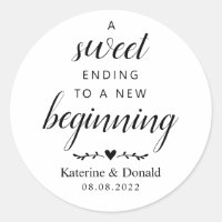 Selo de Favor de Casamento Sweet White Script