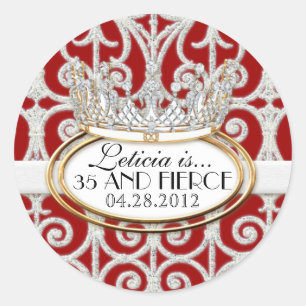 Adesivo Redondo Selo de Festa de aniversário da Princesa Real
