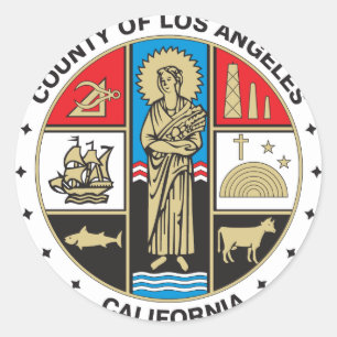 Adesivo Redondo Selo de Los Angeles