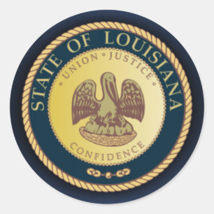Adesivo Redondo Selo de Louisiana