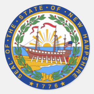 ADESIVO REDONDO SELO DE NEW HAMPSHIRE