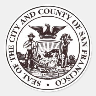Adesivo Redondo Selo de São Francisco, CA