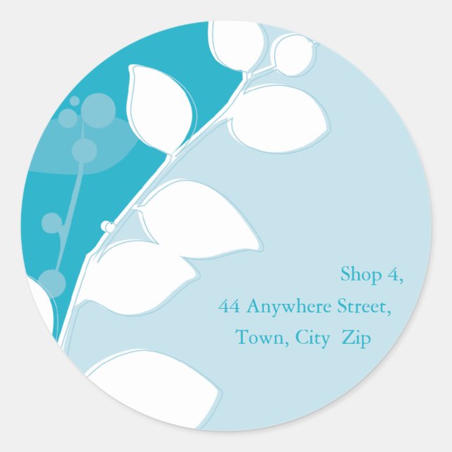 Adesivo Redondo Selo de vedação: folhagem 1 (Frente)