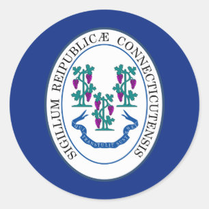 Adesivo Redondo Selo do conector, Connecticut