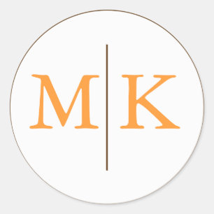 Adesivo Redondo Selo do convite do casamento do monograma