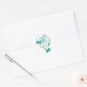 Adesivo Redondo Selo do envelope/coração Wedding personalizados 