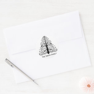 Adesivo Redondo Selo do envelope da árvore de Natal