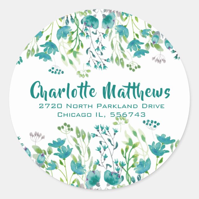 Adesivo Redondo Selo do Envelope de Retorno Botânico bonito (Frente)